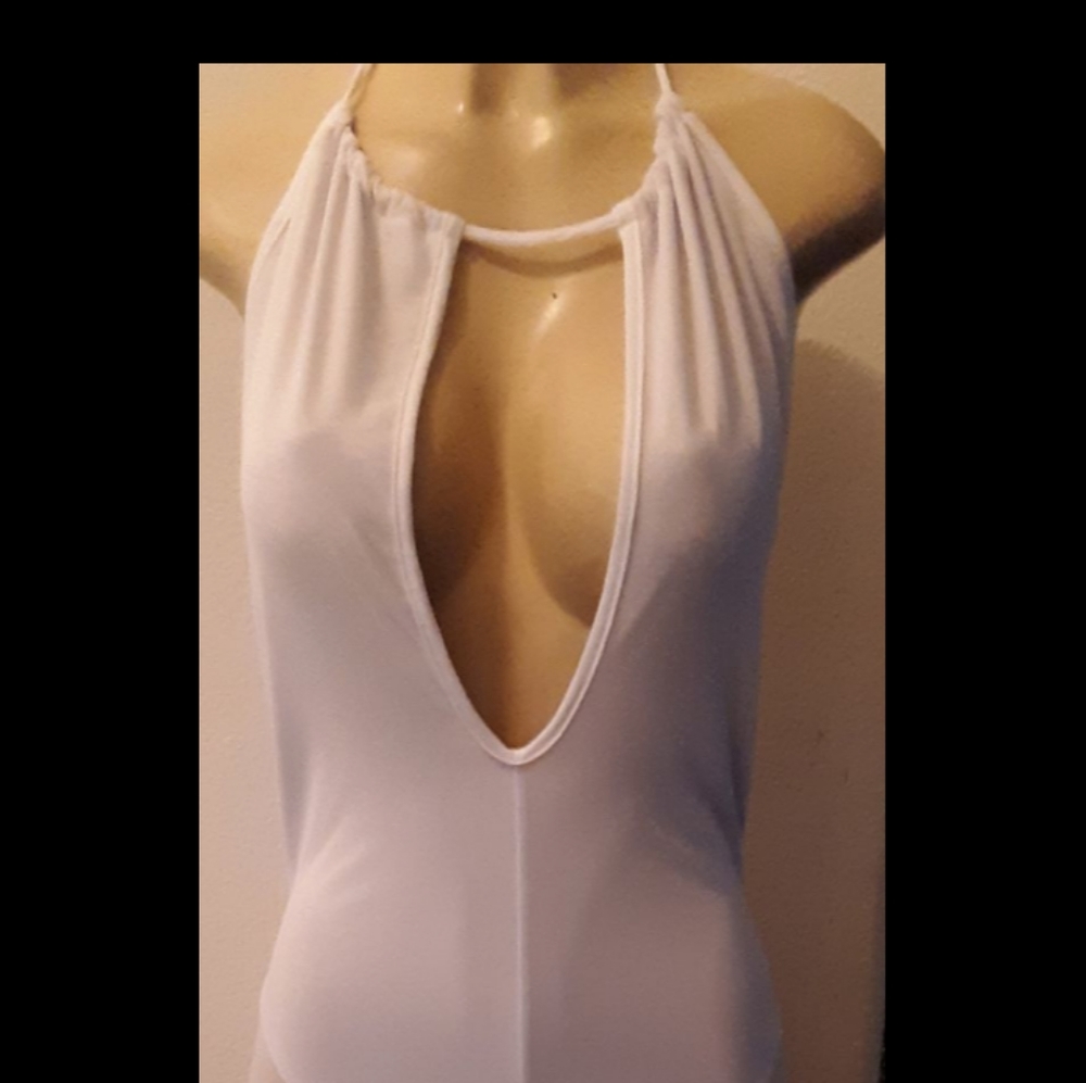 All White Sheer Jumpsuit.
